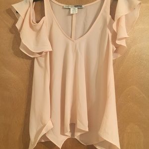 Pastel off-the-shoulder blouse